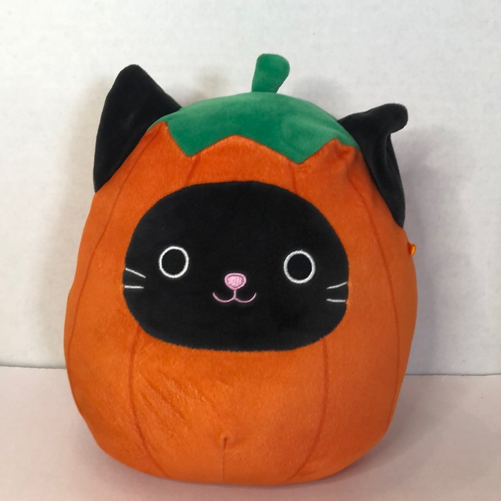 Squishmallow Calico Black Cat Pumpkin Halloween Jack O Lantern Plush Stuffie
